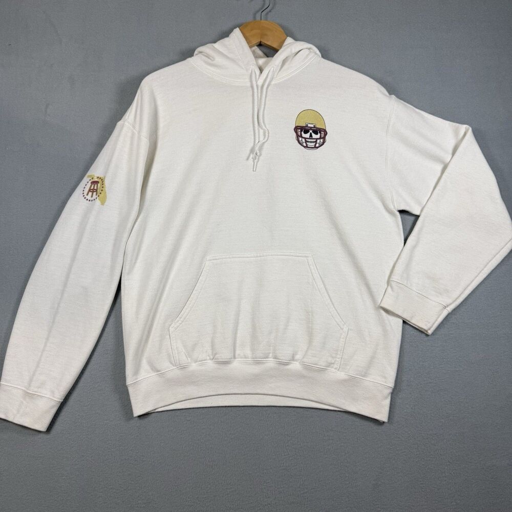 Barstool Sports Florida State FSU Skeleton Football Hoodie Men’s M White Gildan